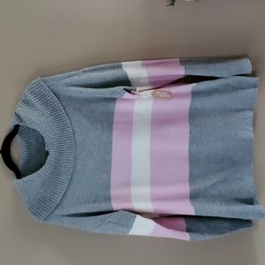 Rachel Zoe Colorblock Stripe Tunic Sweater M